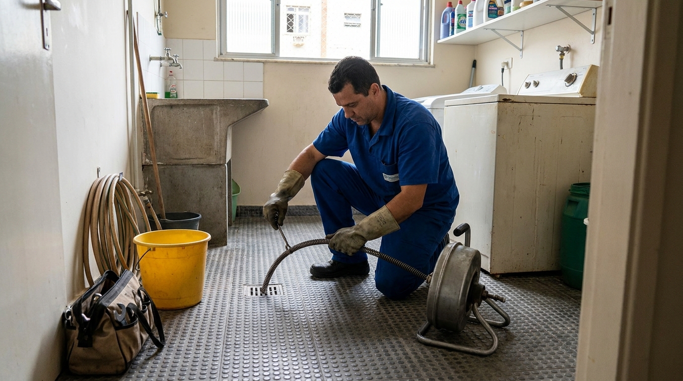 Desentupimento de ralo profissional em Santo André‑SP