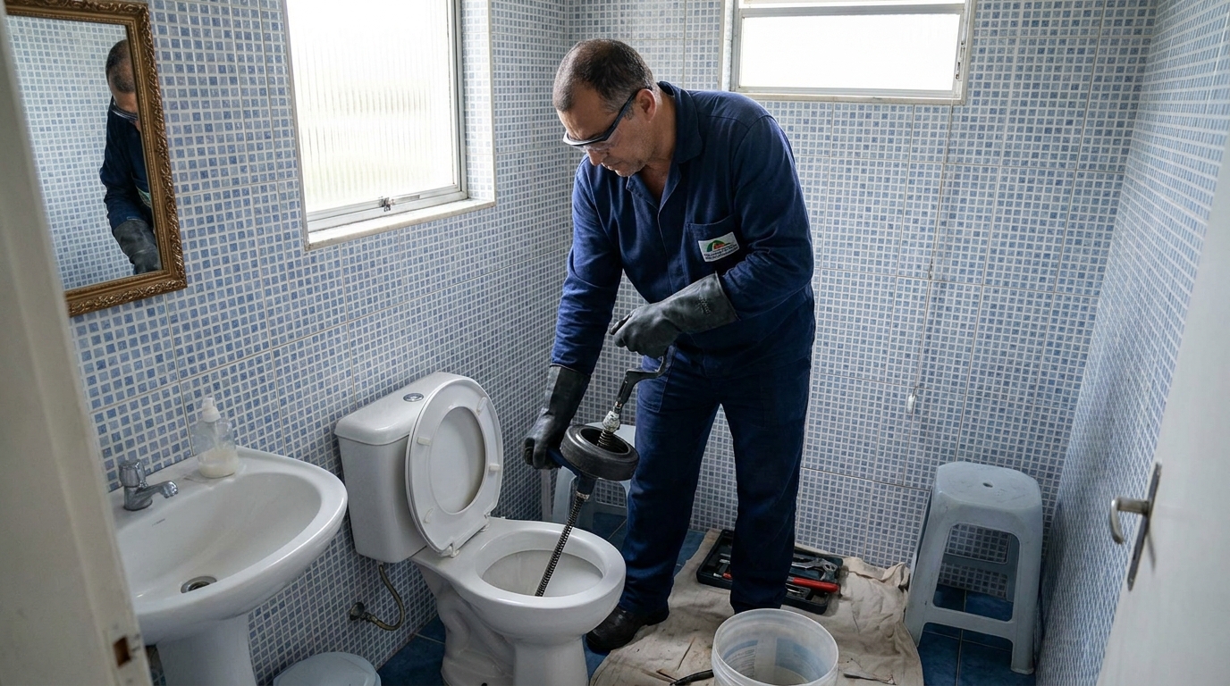 Desentupimento de vaso profissional em Santo André‑SP