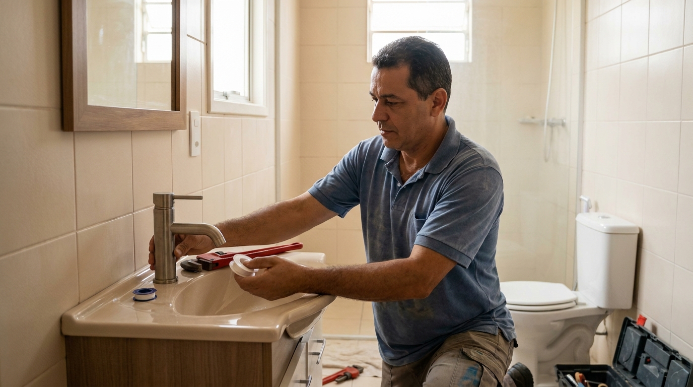 Instalação de torneira profissional em Santo André‑SP