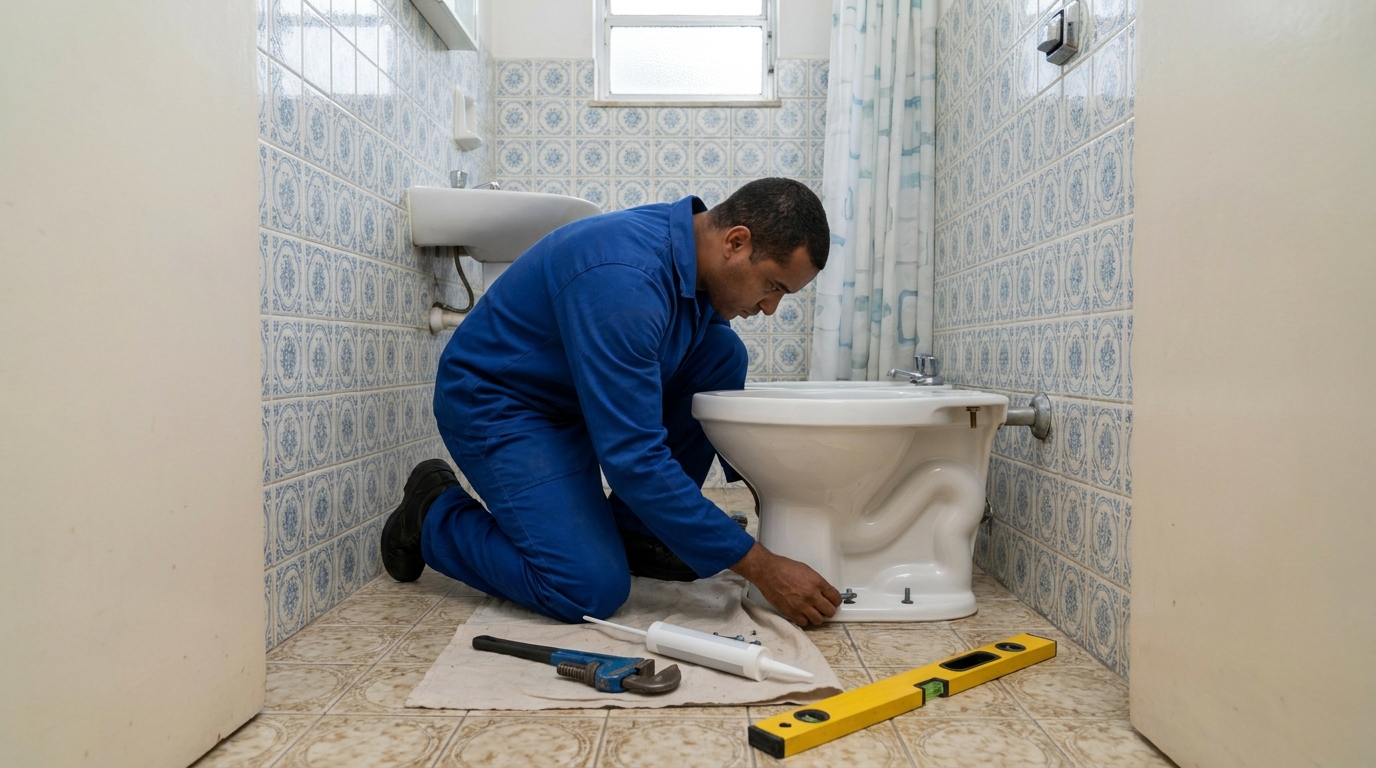 Instalação de vaso sanitário residencial em Santo André‑SP
