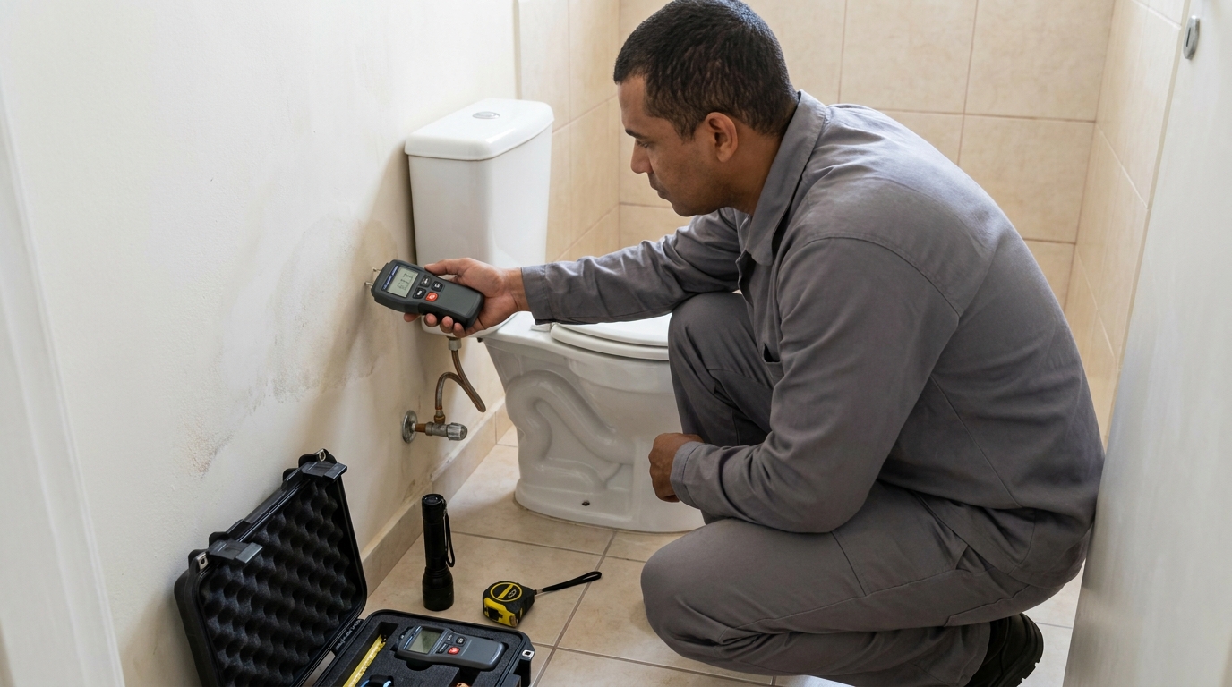 Técnico de caça vazamento em residência em Santo André‑SP